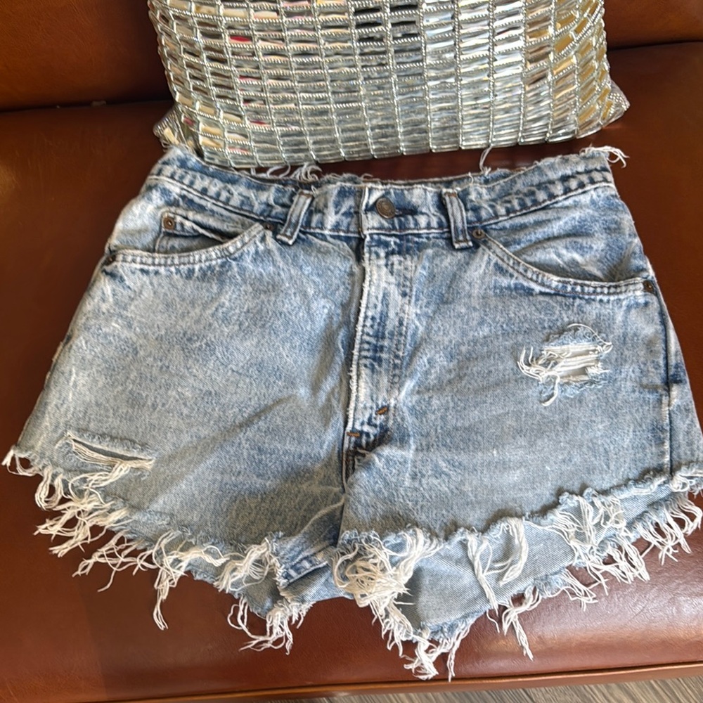 Levi's Light Blue Distressed Jean Shorts